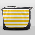 Horizontal Stripes - White and Banana Yellow Messenger Bag