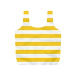 Horizontal Stripes - White and Banana Yellow Full Print Recycle Bag (S)