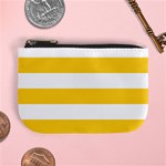 Horizontal Stripes - White and Banana Yellow Mini Coin Purse