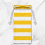 Horizontal Stripes - White and Banana Yellow Jewelry Bag
