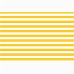 Horizontal Stripes - White and Banana Yellow Collage 12  x 18 