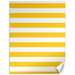 Horizontal Stripes - White and Banana Yellow Canvas 12  x 16 