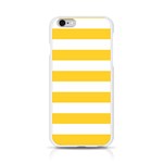 Horizontal Stripes - White and Banana Yellow Apple iPhone 6/6S Silicone Case (Transparent)