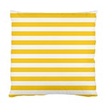 Horizontal Stripes - White and Banana Yellow Standard Cushion Case (One Side)