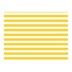 Horizontal Stripes - White and Banana Yellow Double Sided Flano Blanket (Mini)