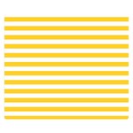 Horizontal Stripes - White and Banana Yellow Double Sided Flano Blanket (Small)