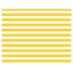 Horizontal Stripes - White and Banana Yellow Double Sided Flano Blanket (Medium)