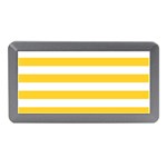 Horizontal Stripes - White and Banana Yellow Memory Card Reader (Mini)