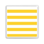 Horizontal Stripes - White and Banana Yellow Memory Card Reader with Storage (Square)
