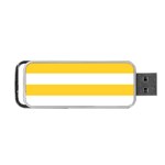 Horizontal Stripes - White and Banana Yellow Portable USB Flash (Two Sides)