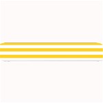 Horizontal Stripes - White and Banana Yellow Small Bar Mat