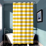 Horizontal Stripes - White and Banana Yellow Shower Curtain 36  x 72  (Stall)