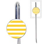 Horizontal Stripes - White and Banana Yellow Book Mark