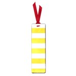 Horizontal Stripes - White and Banana Yellow Small Book Mark