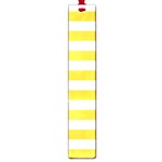 Horizontal Stripes - White and Banana Yellow Large Book Mark