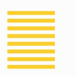 Horizontal Stripes - White and Banana Yellow Small Garden Flag (Two Sides)