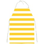 Horizontal Stripes - White and Banana Yellow Full Print Apron