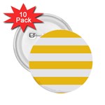 Horizontal Stripes - White and Banana Yellow 2.25  Button (10 pack)