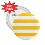 Horizontal Stripes - White and Banana Yellow 2.25  Button (100 pack)