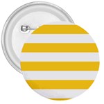 Horizontal Stripes - White and Banana Yellow 3  Button