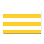 Horizontal Stripes - White and Banana Yellow Magnet (Rectangular)