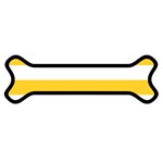 Horizontal Stripes - White and Banana Yellow Magnet (Dog Bone)