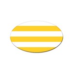 Horizontal Stripes - White and Banana Yellow Sticker (Oval)