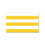 Horizontal Stripes - White and Banana Yellow Sticker Rectangular (10 pack)