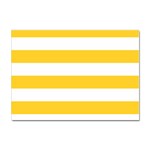 Horizontal Stripes - White and Banana Yellow Sticker A4 (10 pack)