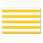 Horizontal Stripes - White and Banana Yellow Postcard 4 x 6  (Pkg of 10)