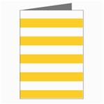 Horizontal Stripes - White and Banana Yellow Greeting Card