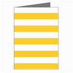 Horizontal Stripes - White and Banana Yellow Greeting Cards (Pkg of 8)