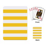 Horizontal Stripes - White and Banana Yellow Playing Cards Single Design