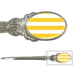 Horizontal Stripes - White and Banana Yellow Letter Opener