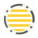 Horizontal Stripes - White and Banana Yellow Poker Chip Card Guard (10 pack)