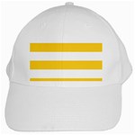 Horizontal Stripes - White and Banana Yellow White Cap