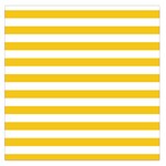 Horizontal Stripes - White and Deep Lemon Yellow Large Satin Scarf (Square)