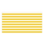 Horizontal Stripes - White and Deep Lemon Yellow Satin Shawl