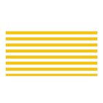 Horizontal Stripes - White and Deep Lemon Yellow Satin Wrap
