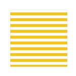 Horizontal Stripes - White and Deep Lemon Yellow Small Satin Scarf  (Square)