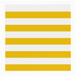 Horizontal Stripes - White and Deep Lemon Yellow Medium Glasses Cloth (2 Sides)