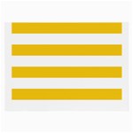 Horizontal Stripes - White and Deep Lemon Yellow Large Glasses Cloth (2 Sides)