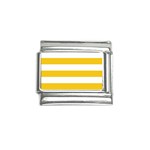 Horizontal Stripes - White and Deep Lemon Yellow Italian Charm (9mm)
