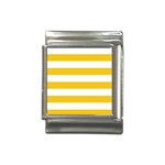 Horizontal Stripes - White and Deep Lemon Yellow Italian Charm (13mm)