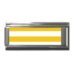 Horizontal Stripes - White and Deep Lemon Yellow Superlink Italian Charm (9mm)
