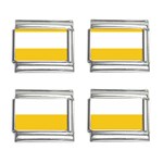 Horizontal Stripes - White and Deep Lemon Yellow 9mm Italian Charm (4 pack)