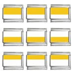 Horizontal Stripes - White and Deep Lemon Yellow 9mm Italian Charm (9 pack)