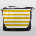Horizontal Stripes - White and Deep Lemon Yellow Messenger Bag