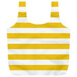 Horizontal Stripes - White and Deep Lemon Yellow Full Print Recycle Bag (XL)