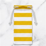 Horizontal Stripes - White and Deep Lemon Yellow Jewelry Bag